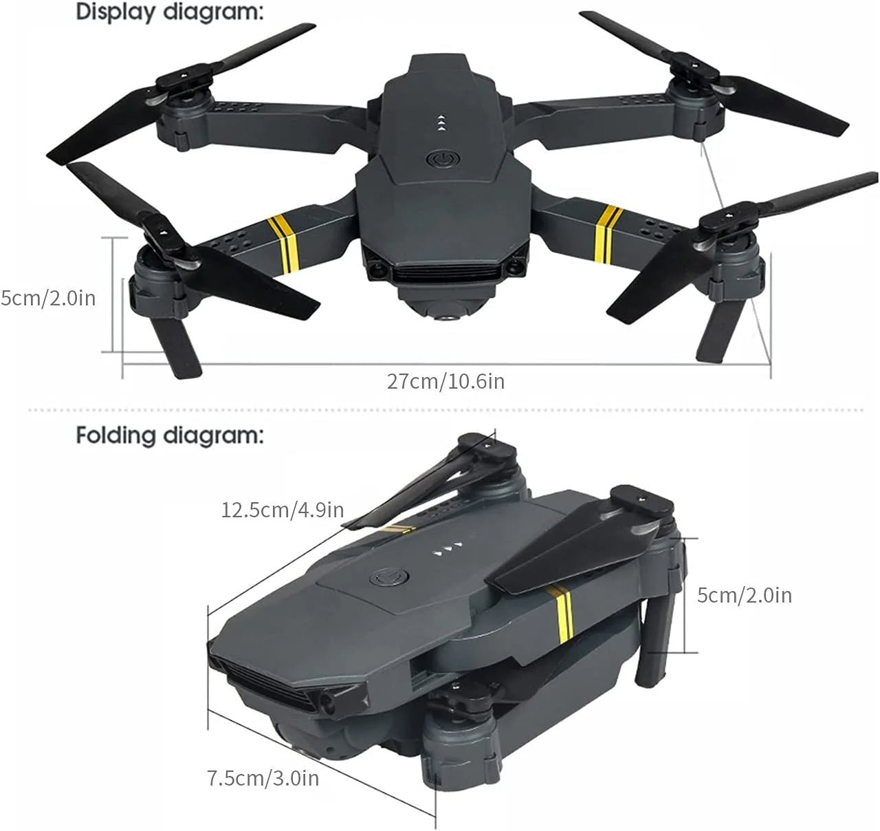 4K HD Dual Camera RC FPV WiFi Portable Wide Angle Foldable Quadcopter Drone - Mode & More