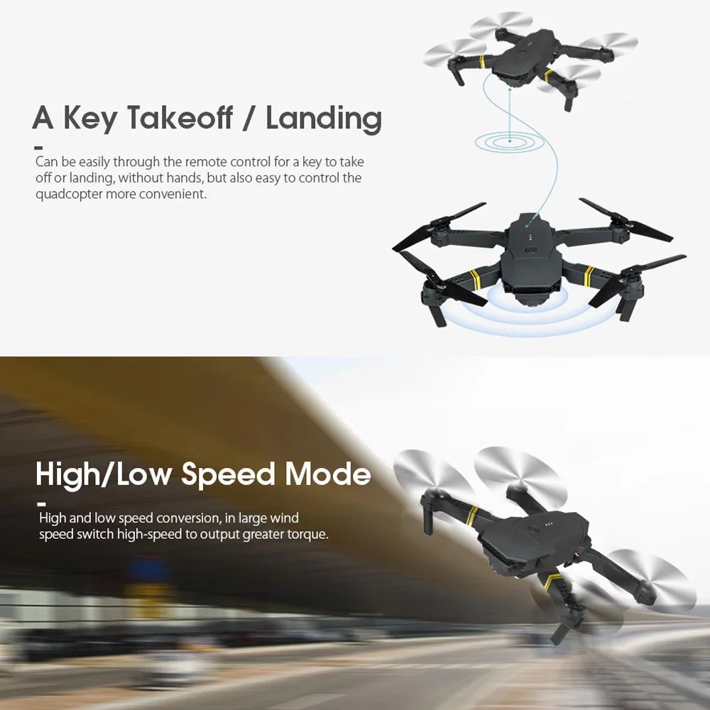 4K HD Dual Camera RC FPV WiFi Portable Wide Angle Foldable Quadcopter Drone - Mode & More