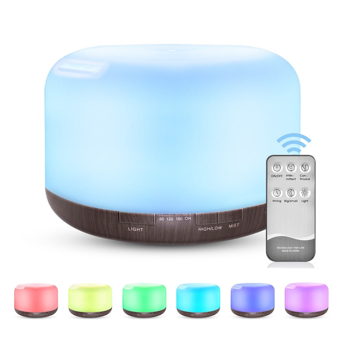Color Changing Essential Oil Aromatherapy Diffuser With Remote - Mode & More