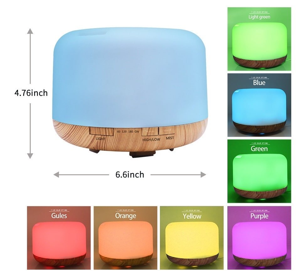 Color Changing Essential Oil Aromatherapy Diffuser With Remote - Mode & More