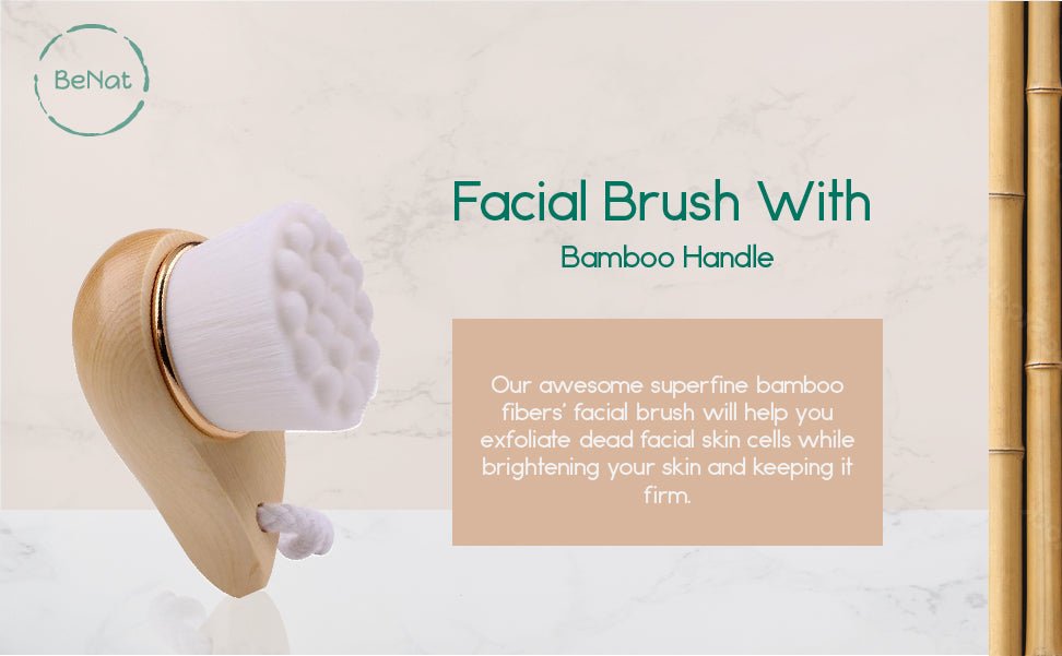 Facial Brush with Bamboo Handle - Mode & More